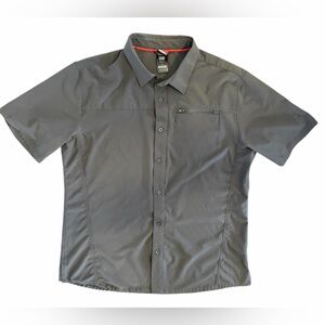 Gerry Gray Short Sleeve Woven Button Down Shirt, Men’s XL